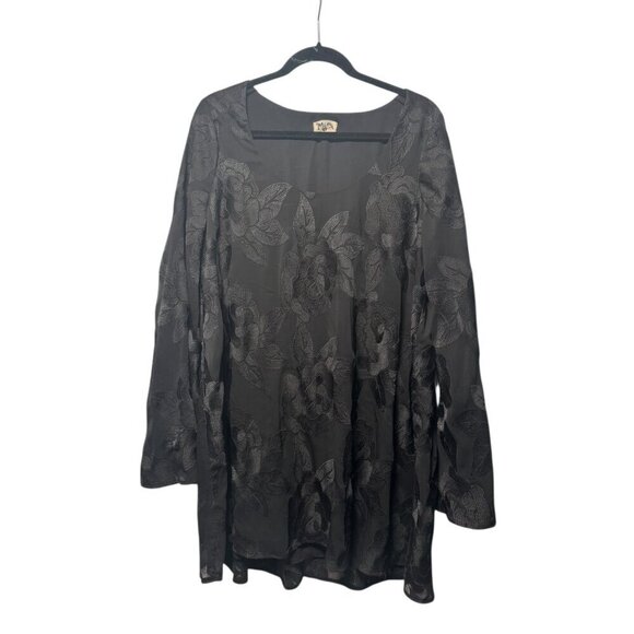 Show Me Your MuMu Dresses & Skirts - Show Me Your Mumu Black Floral Burnout Dress Large Long Sleeve Boho Chic